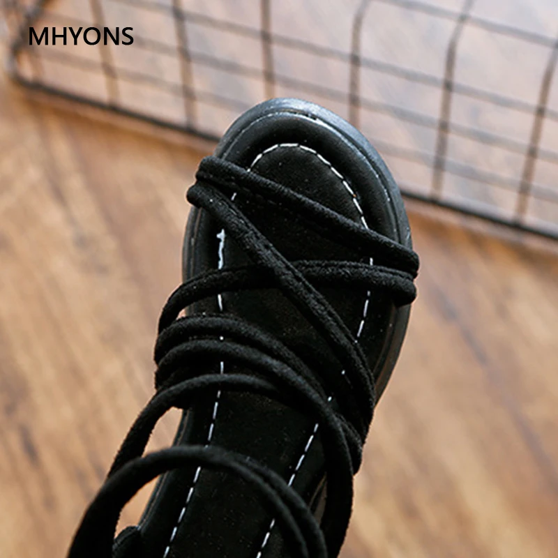 Mhyons/2018 Новые Детские Обувь для девочек летние дети Сандалии искусственная кожа