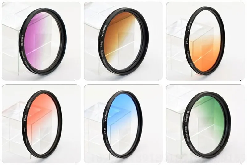 KnightX 24 цветной фильтр 49 мм 52 мм 55 мм 58 мм 67 мм 77 мм Grad nd для nikon canon sony eos Объектив фото dlsr d3200 a6500 objektiv uv