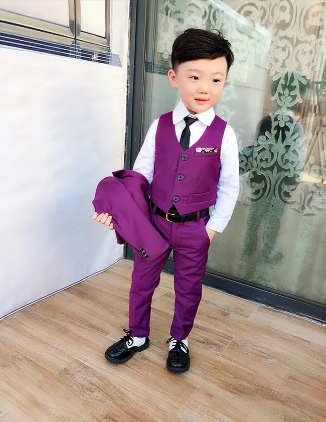 Лето синий костюм для детей костюм для мальчика, enfant, garcon, брак Детский костюм для свадьбы, Блейзер, Костюмы на свадьбу для мальчика со смокингом для мальчиков 3 шт./компл