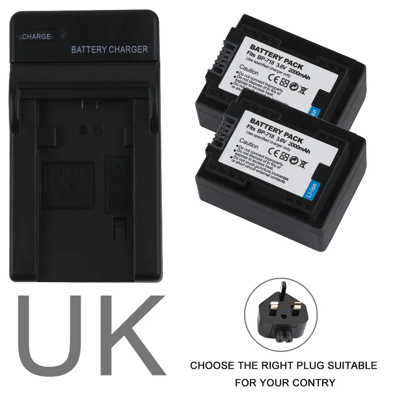 BP718 BP-745 BP745 BP-727 Батарея Зарядное устройство для Canon HF R306 M506 R32 R48 R38 M52 M56 M60 R36 R46, HF R306