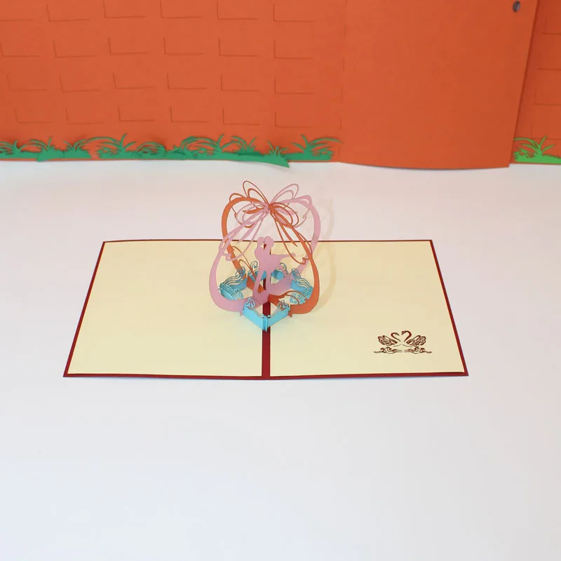 (10 шт./лот) 3D всплывающие лазерные вырезы для любителей танцев свадебные