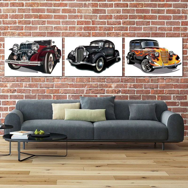 Настенный декор домашняя Картина на холсте Классическая винтажная автомобиля