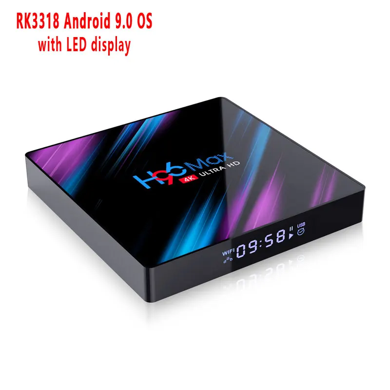 H96 MAX Android 9 0 Смарт ТВ коробка 4 Гб 64 2 4G/5G WiFi Rockchip RK3318 четырехъядерный телеприставка