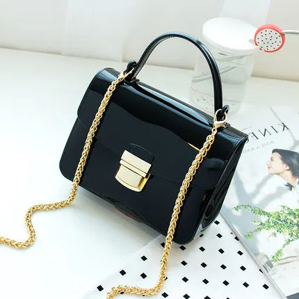 Конфеты сумки через плечо Новинка 2018 Золотая цепь ремень желе сумка женская