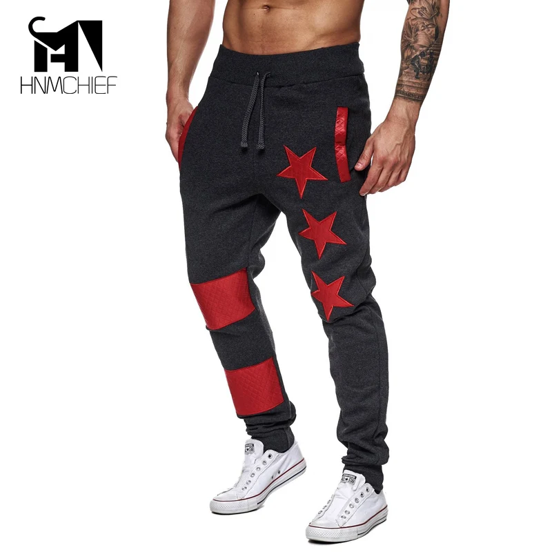 Мужские джоггеры 2017 Брендовые мужские брюки повседневные спортивные черные
