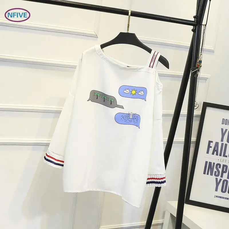 Брендовая женская блузка с принтом NFIVE новинка 2017 осенняя Милая Повседневная