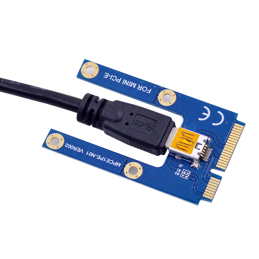 CHIPAL Mini PCI E 1X до 16X Райзер карта 60 см USB3.0 SATA 6 контактный кабель питания для ноутбука