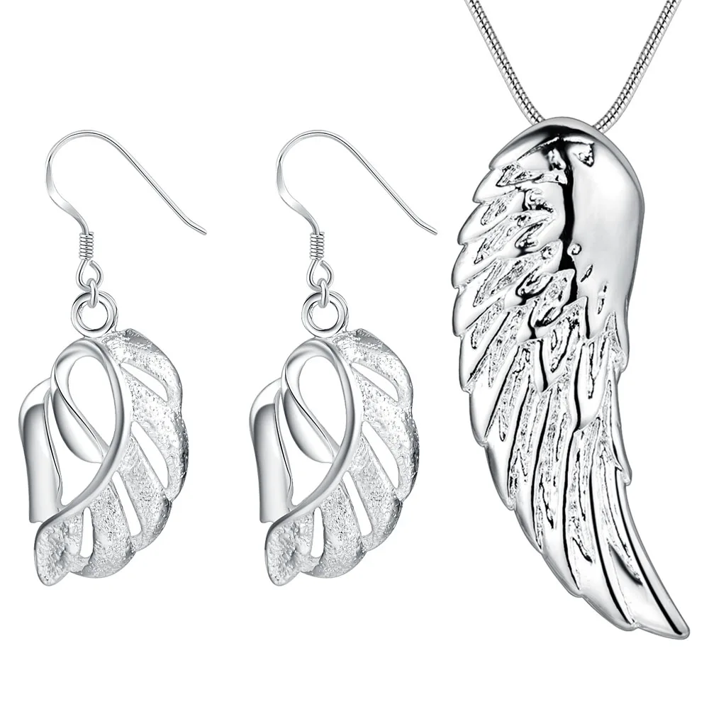 Wholesale fashion silver 925 stamped Jewelry set jewellery fine classic women lady drop ship gift feather animal | Украшения и