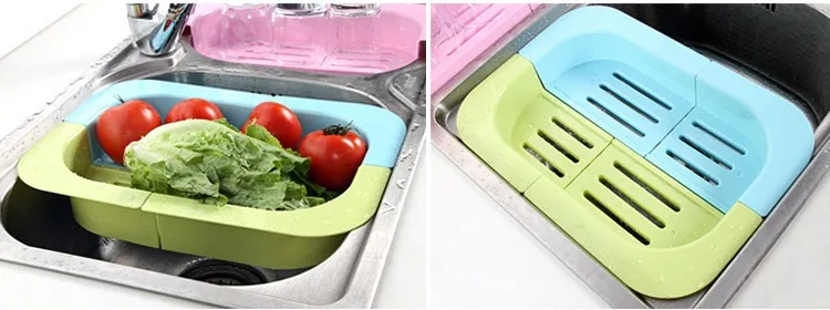 Kitchen drain rack sink sliding storage multifunctional plastic board retractable shelf Adjustable Length L-014 | Дом и сад