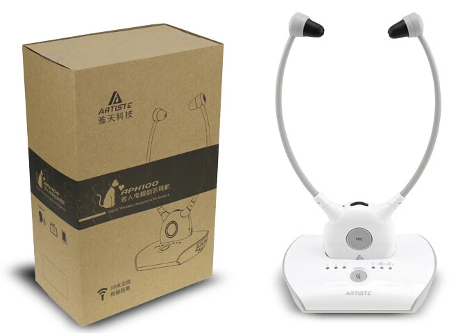 Artiste APH100 ТВ слуховой аппарат наушники Беспроводные 2,4G HIFI ТВ наушники Коммерческая установка для пожилых, слуховой аппарат гарнитура
