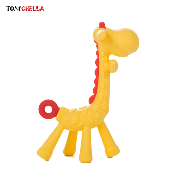 

Silicone Teether Baby Cute Giraffe Soother Infant Pacifier Teething Care Toddler Chupeta Dummy Holder Soothing Nipple Teat T0625