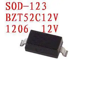 Бесплатная доставка зенеровский диод BZT52C12V SOD 123 100 шт|zener diode|100pcs diodediode 100pcs |