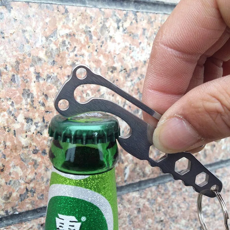 Stainless Steel Multitool Key Clip EDC Keychain Tool Hex Wrench Bottle Opener Belt Multifunction Camping w/ Ring | Инструменты