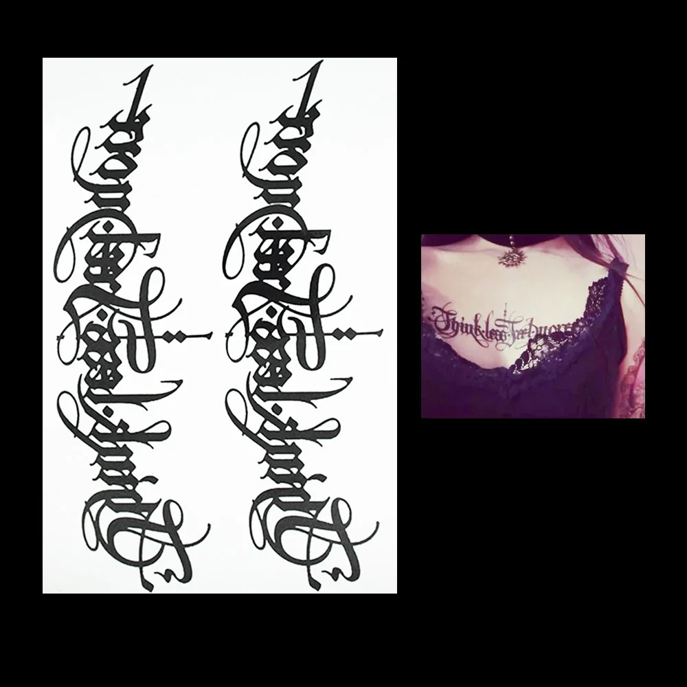 1 шт Сексуальная английская буква цветок рука назад плечо запястье