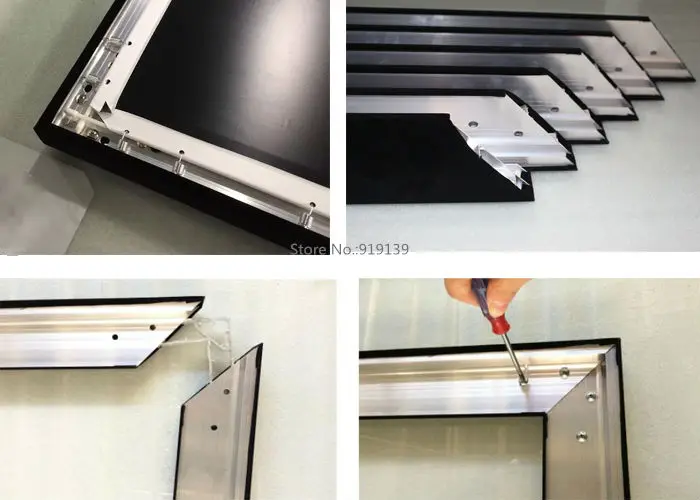 Диагональный кинотеатр 130 дюйма проекционный экран с плоской фиксированной