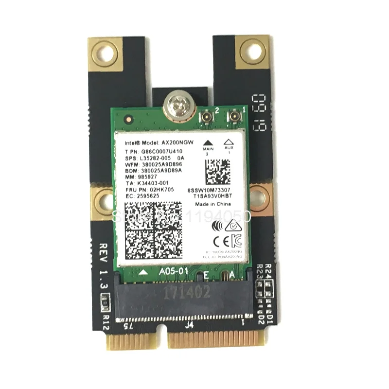 

Dual Band 2.4Gbps Intel Wi-Fi AX200NGW 802.11ax / acWifi AX200 NGFF M.2 Dual Band Bluetooth 5.0 Network Wlan Card + Antenna