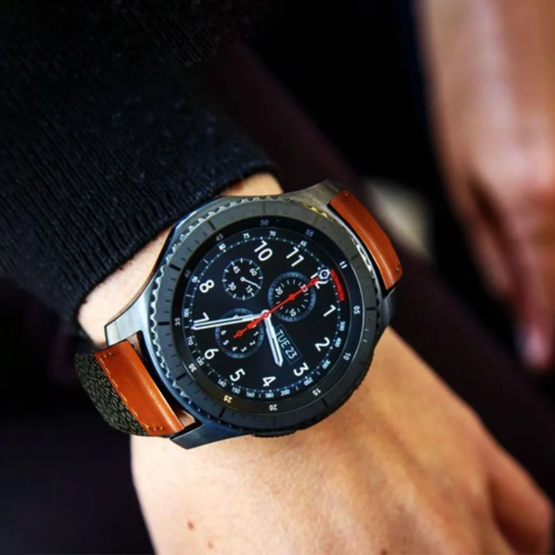 Ремешок 22 мм для Samsung Gear S3 Classic Froniter роскошный кожаный браслет Xiaomi Huawei Watch 2Pro часов