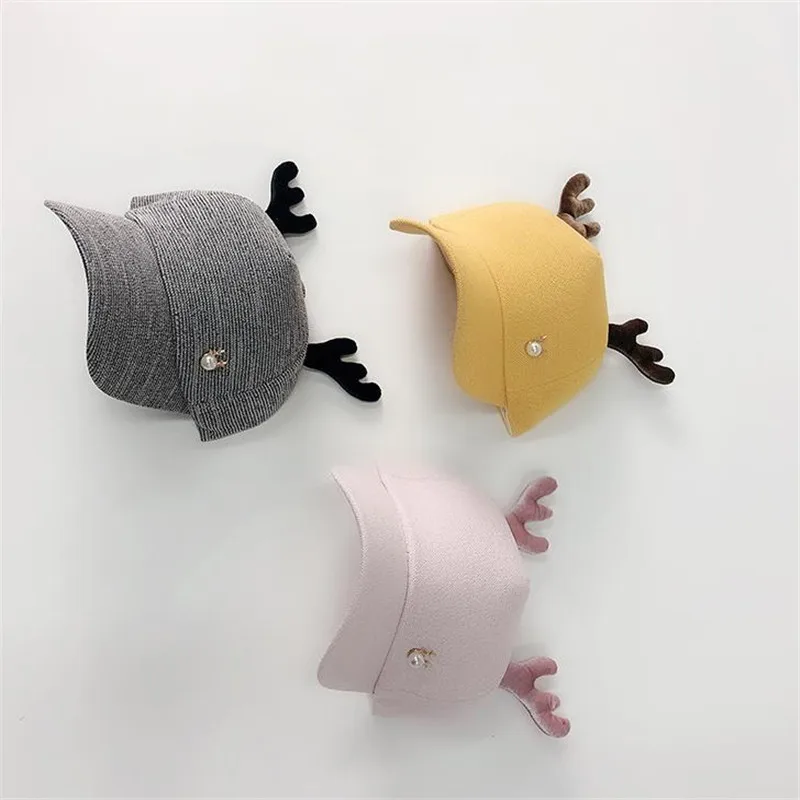 Мультфильм милый ребенок рога козырек Пике кепки реквизит для фотографий