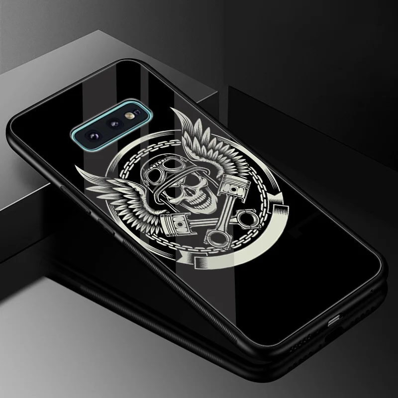 Gerleek Пистолеты N Roses ТПУ Стекло чехол для samsung Galaxy Note 8 9 S7 край S8 S9 плюс S10 Защитная