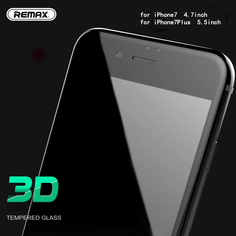 Remax 0,3 мм защитная пленка на весь экран 3D Arc Edge из закаленного стекла для iPhone 7 8 Plus стеклянная защитная пленка против воды и масла