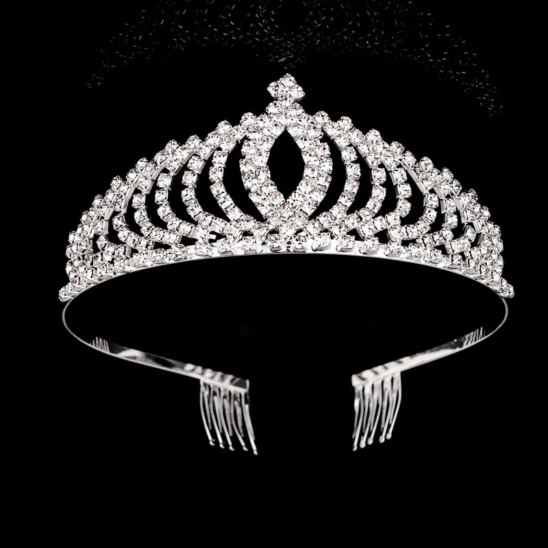 Женщины Диадемы Горный Хрусталь Форме Сердца Партия Ребенок Корона