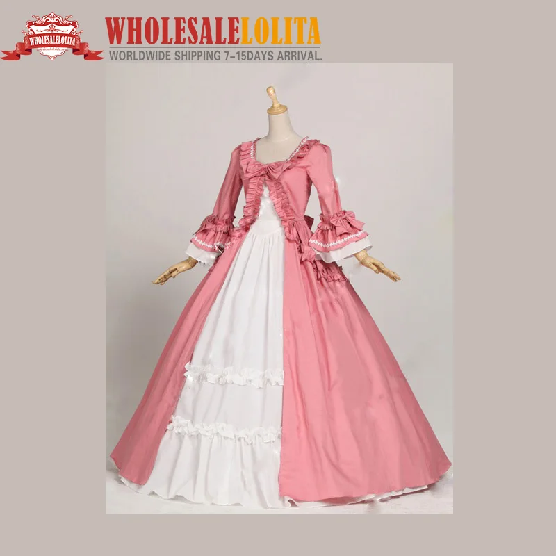 Розовое платье из хлопка в стиле ренессанс викторианское викторианская Мария