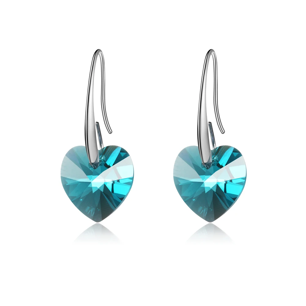 Серьги в виде сердца для женщин классические серьги с натуральными кристаллами