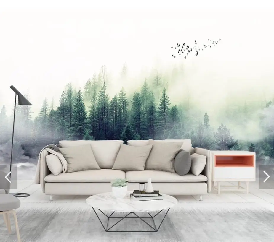 

Misty Forest Abstract Wallpaper Wall Mural 3D Photo Wall Paper for Living Room Bedroom TV Background Wall Covering Paper Rolls