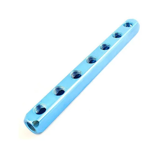 1/4pt 7 Way Air Hose Pipe Inline Manifold Block Splitter