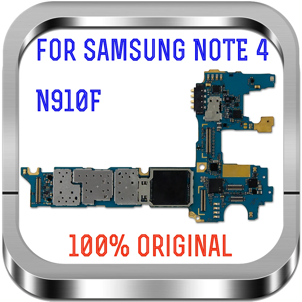 Европейская версия материнских плат для samsung Note 4 N910F материнская плата с полным чипом Система Android тест хорошо перед отправкой