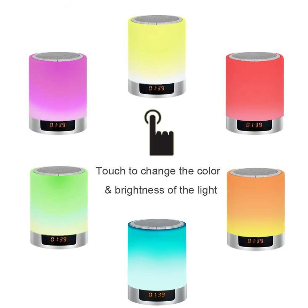 Mini Subwoofer Portable Handsfree Bluetooth Speaker Music Player LED Light Wireless Stereo Alarm Clock Gift Fashion Color Change |