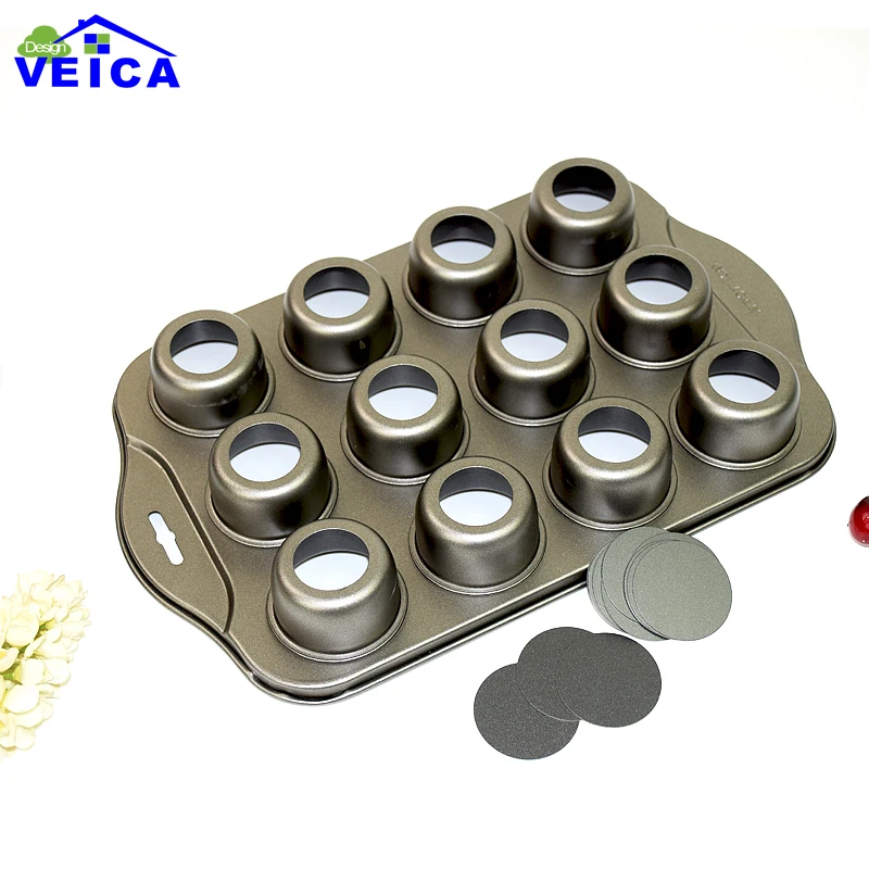 Может Съемный противень для выпечки капкейков из углеродистой стали 12 мини чашек