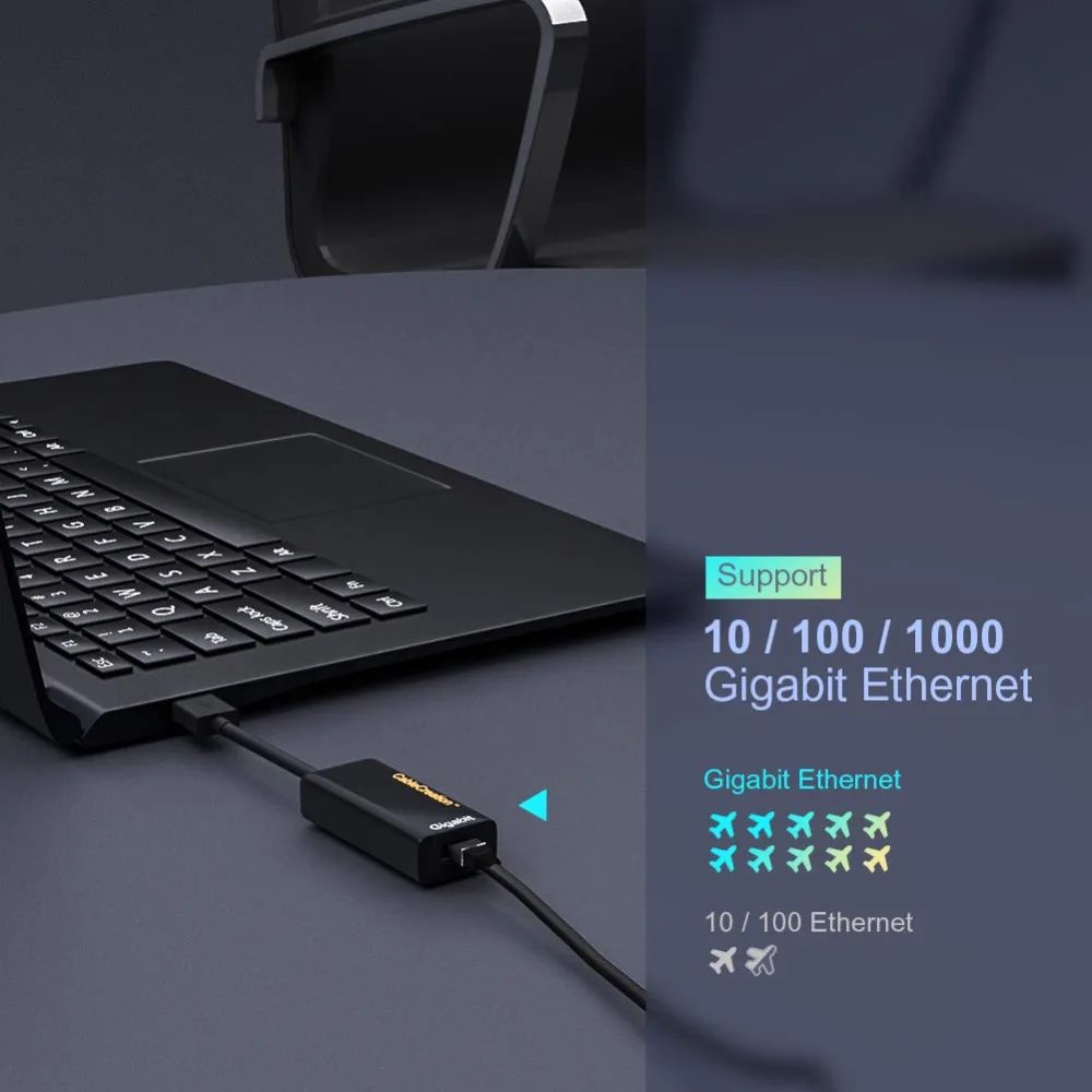 Адаптер USB-Ethernet CableCreation USB 3 0 к RJ45 гигабитный адаптер Ethernet с поддержкой 10/100/1000