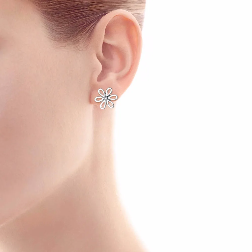 

GNE9419 Hot Sale 100% Real 925 Sterling Silver Earring Sweet Daisy Flower Stud Earrings Trendy Jewelry For Women
