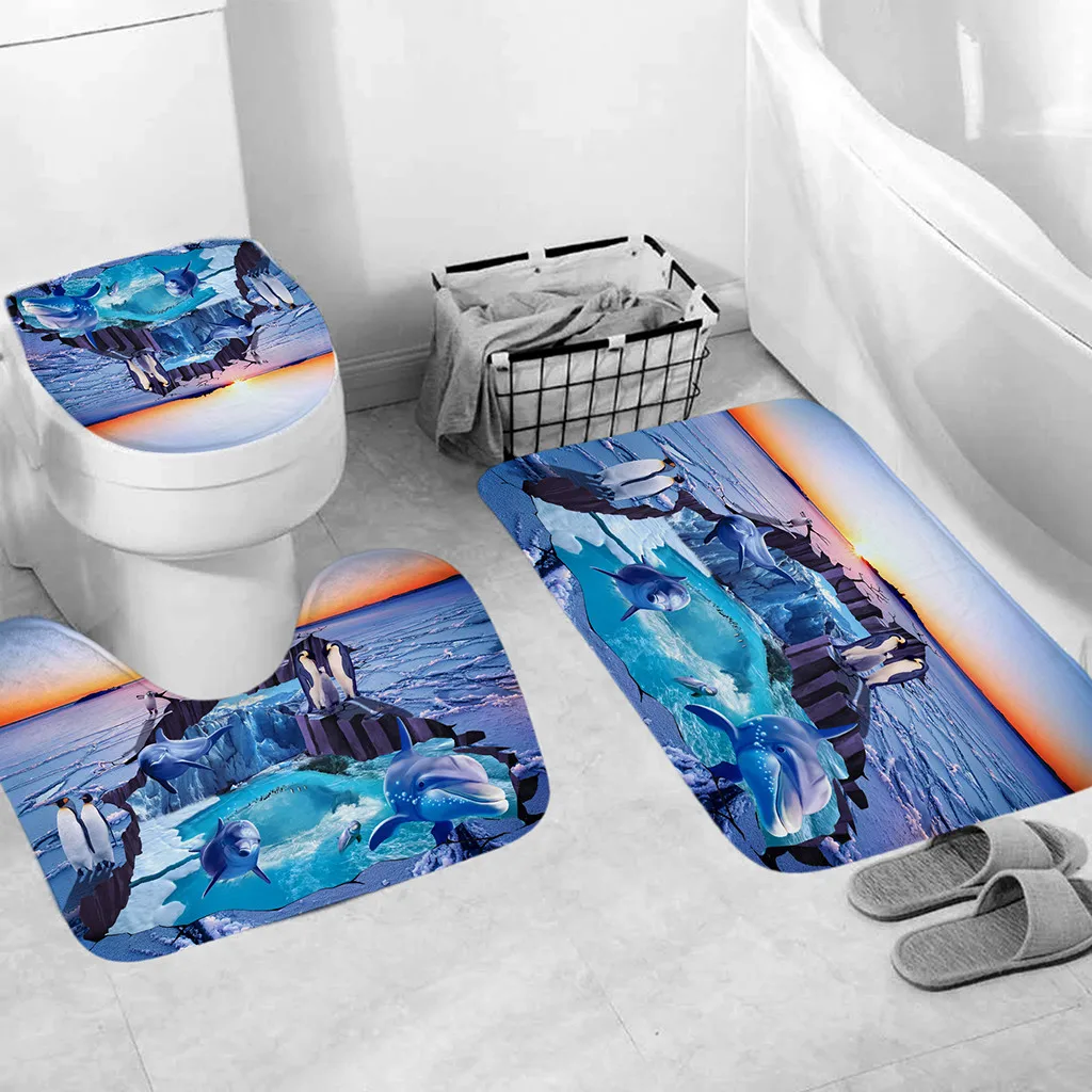 Чехол для унитаза ванной 3 шт. нескользящий коврик кухонный ковер коврики комнаты