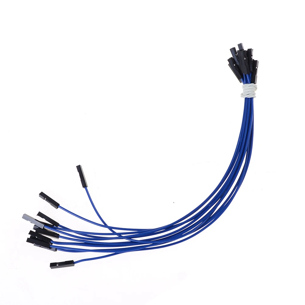 Синий 20 см 10 шт./лот Dupont кабель 20 см мягкий силиконовый провод 24AWG 1Pin женский перемычка высокого качества - Цвет: Синий