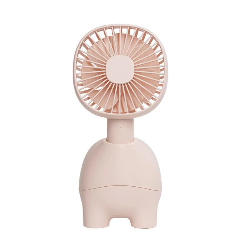 Милый стиль Альпака 3 цвета встроенный аккумулятор 1400 мАч портативный USB летний охлаждающий Настольный вентилятор мини-вентилятор - Цвет: Розовый