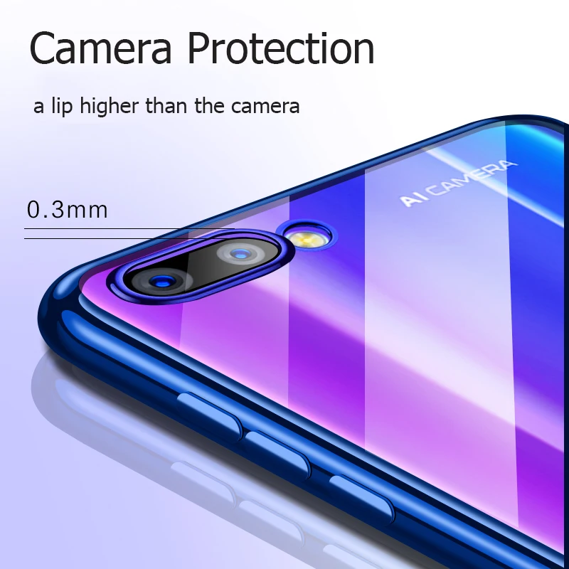 Мягкий прозрачный чехол с лазерным покрытием для Huawei Honor 10 Lite 10i|Бамперы| |