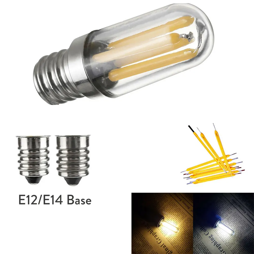 Mini E14 E12 LED Fridge Freezer Filament Light COB Dimmable 