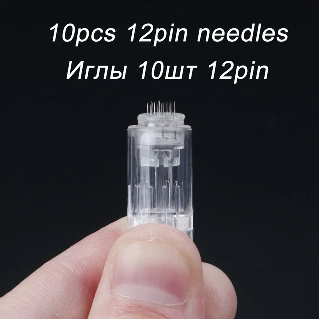 10pcs 12Pin 10 шт. Электрический дермапен Вышивка крестом иглы 9 12 36 42 булавки MYM картридж для авто Дерма ручка Dr. Ручка иглы винтовой наконечник - Габаритные размеры: 10pcs 12Pin