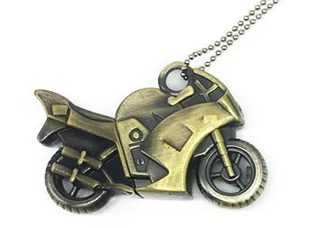 new creative usb flash drive 32gb memory usb 2.0 metal pen drive motorcycle usb stick 4gb 8gb 16gb 64gb pendrive gift wholesale - Color: Gold