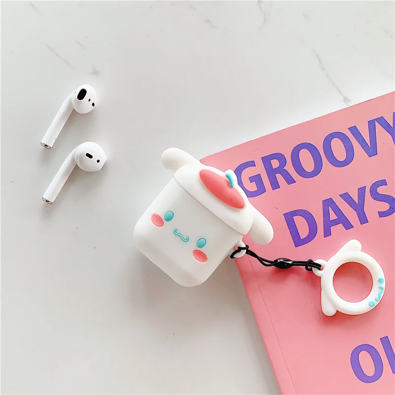 Чехол для наушников с милыми мультяшками чехол для AirPods My Melody Pompom Purin wireless oroll беспроводной чехол для наушников с кольцом на палец