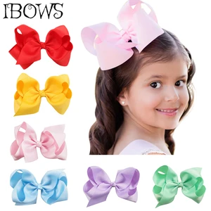 Заколки для волос ручной работы для девочек, классические аксессуары для волос, 30 цветов, 6 дюймов