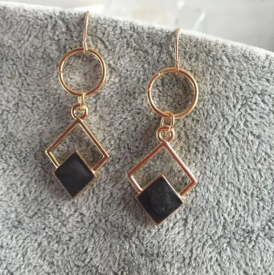 Ey562 2018 горячая Распродажа Модные женские винтажные серьги с кольцом и квадратом