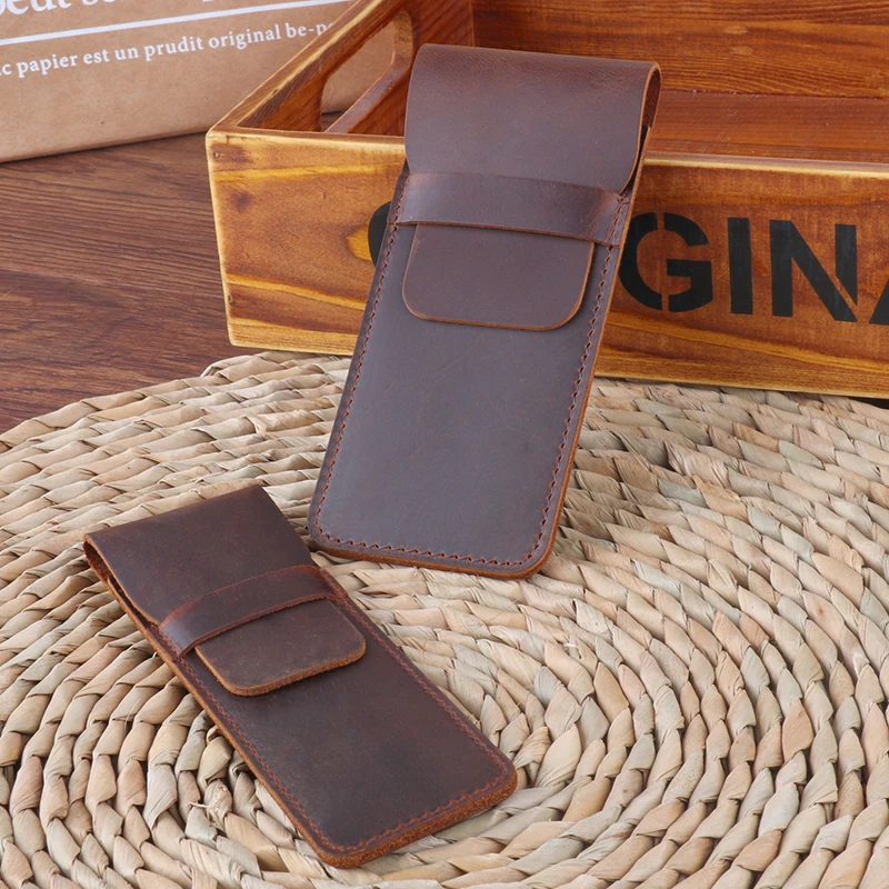 2PCS large and small handmade leather pencil case travel diary retro style accessories | Канцтовары для офиса и дома