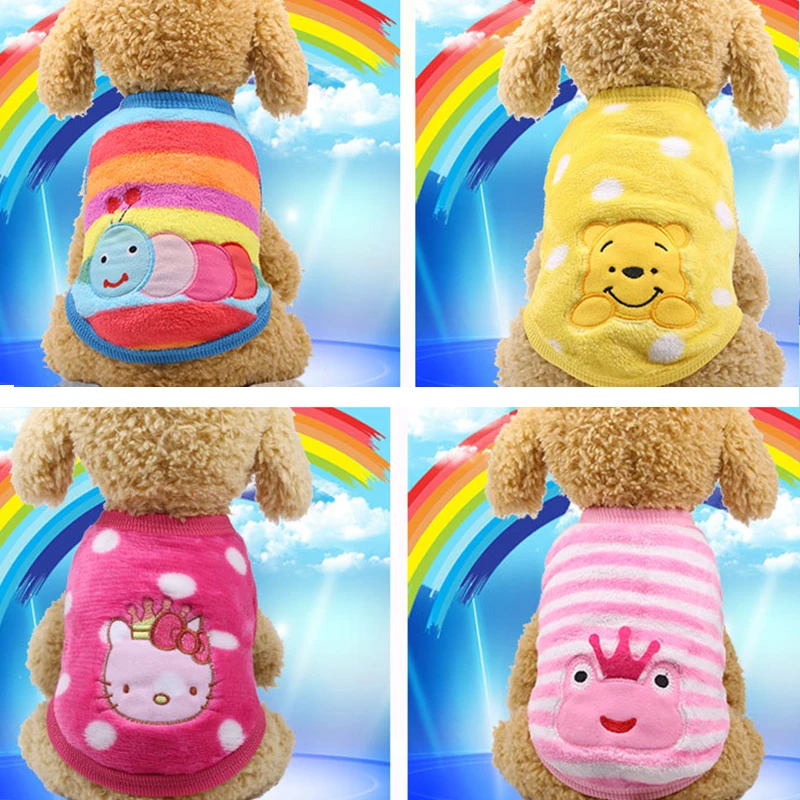 Зимняя теплая одежда для кошек и собак фланелевый теплый жилет с рисунком