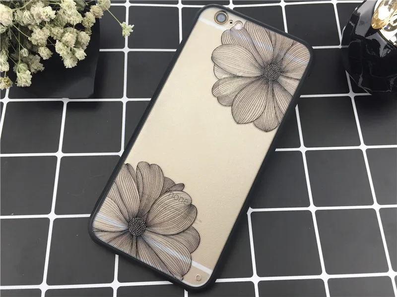 Sexy Black Henna Mandala Flower Bra Case For Iphone 7 7Plus 6 Plus 5 5S SE Paisley Totem Soft Back Phone Cover Coque |