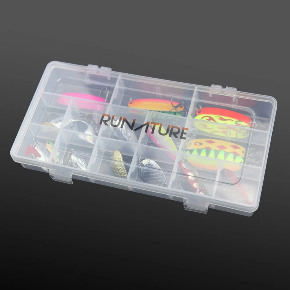 Runture 12 шт 20 ложка рыболовная приманка с коробкой для рыболовных снастей