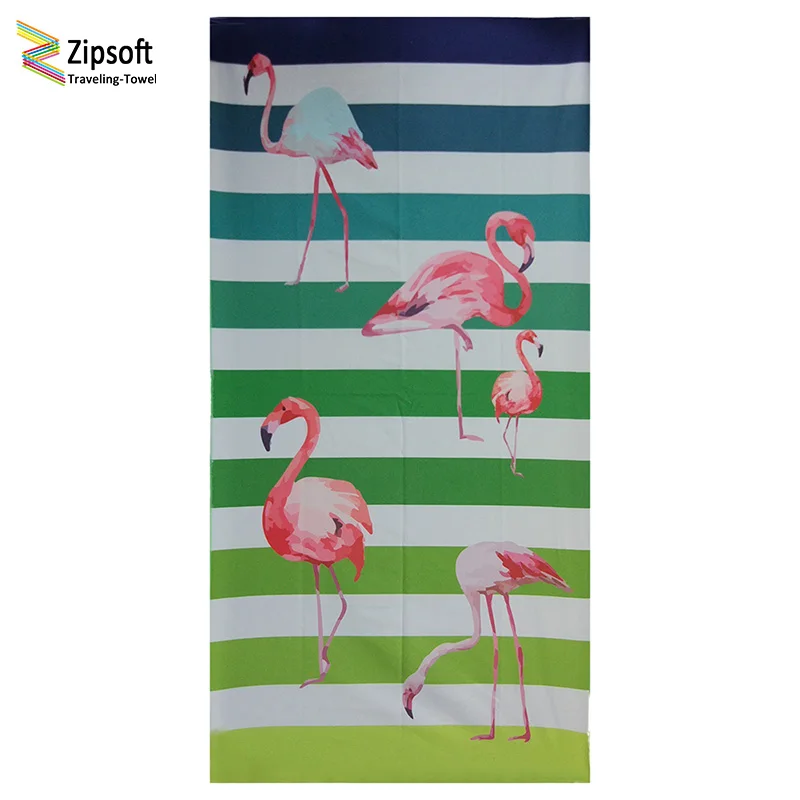 Zipsoft пляжное полотенце с принтом Фламинго 75x150 см большого размера из микрофибры для путешествий быстросохнущая Спортивная ванночка - Цвет: Золотой