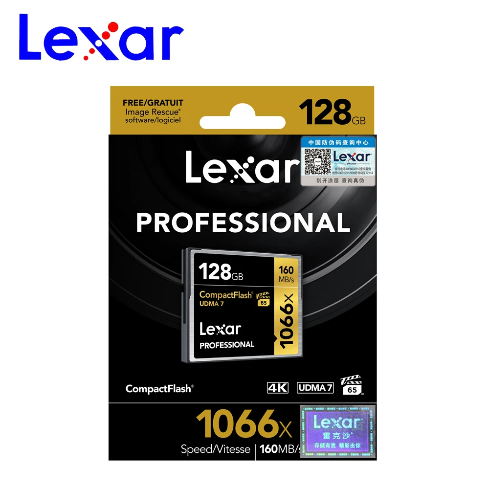 Lexar UDMA 7 CF карт 1066x16 Гб оперативной памяти 32 встроенной до 160 МБ/с. VPG 65 64 128 ГБ 256 карта
